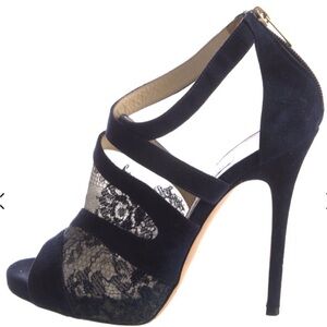 Jimmy Choo Navy Suede Vantage Heels